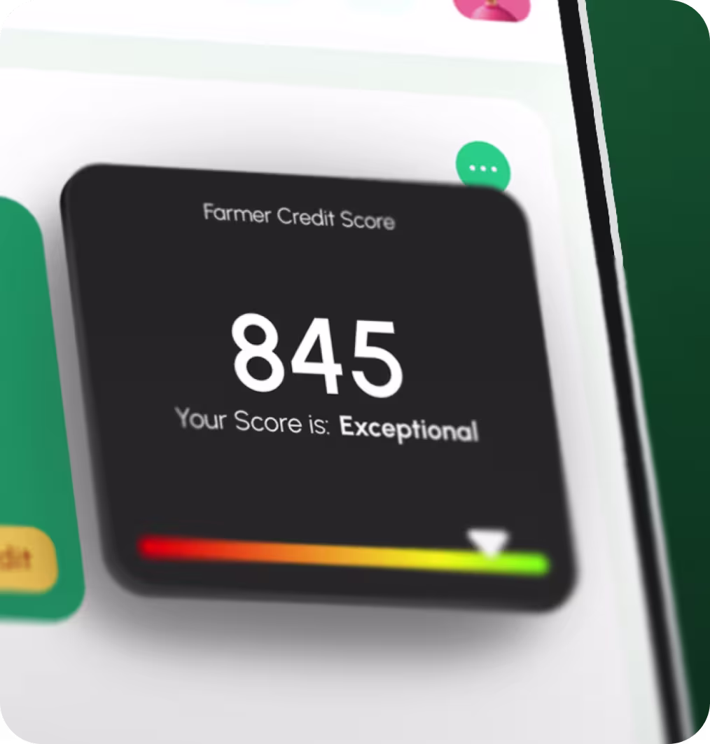 Farmer credit score — AI score 845 Exceptional