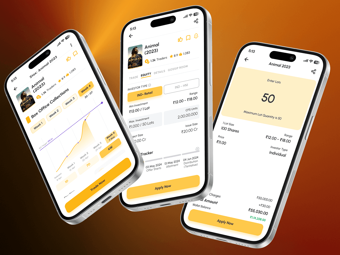 Stox equity investment and lot entry screens