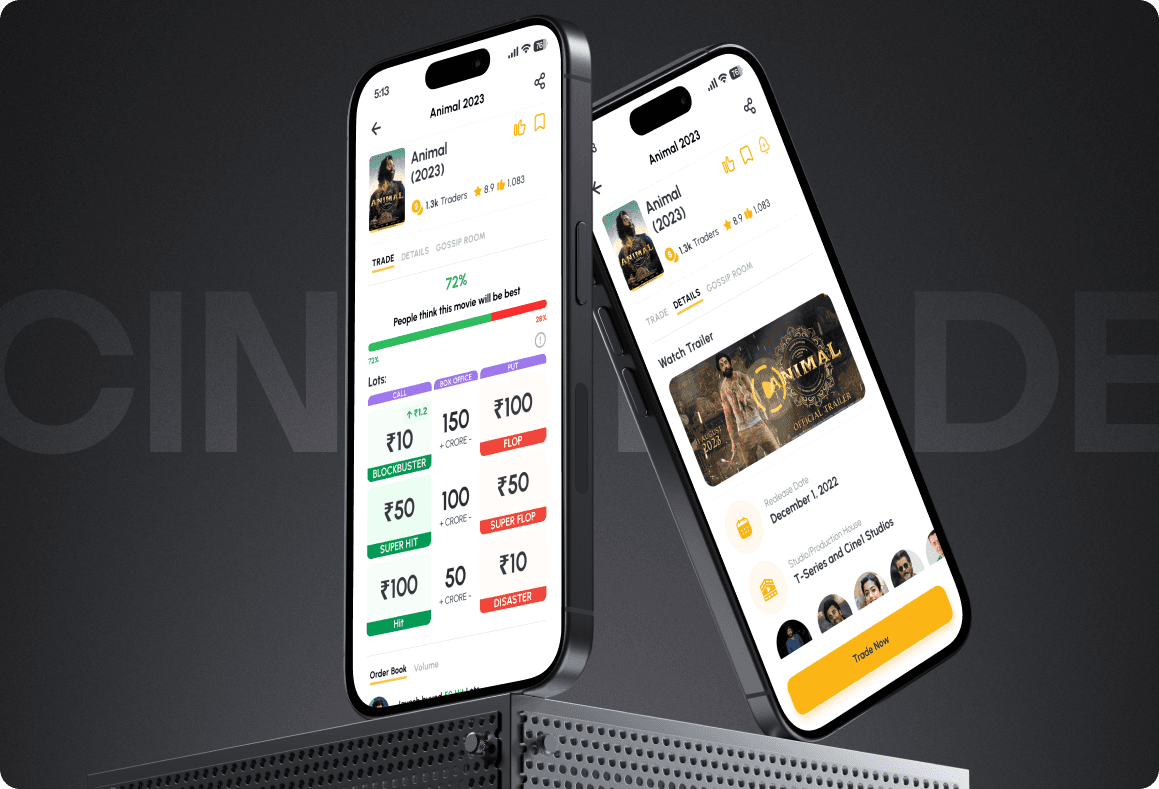 CineTrade: Animal (2023) trade details and Gossip Room tab