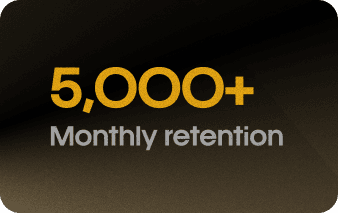 5,000+ monthly retention