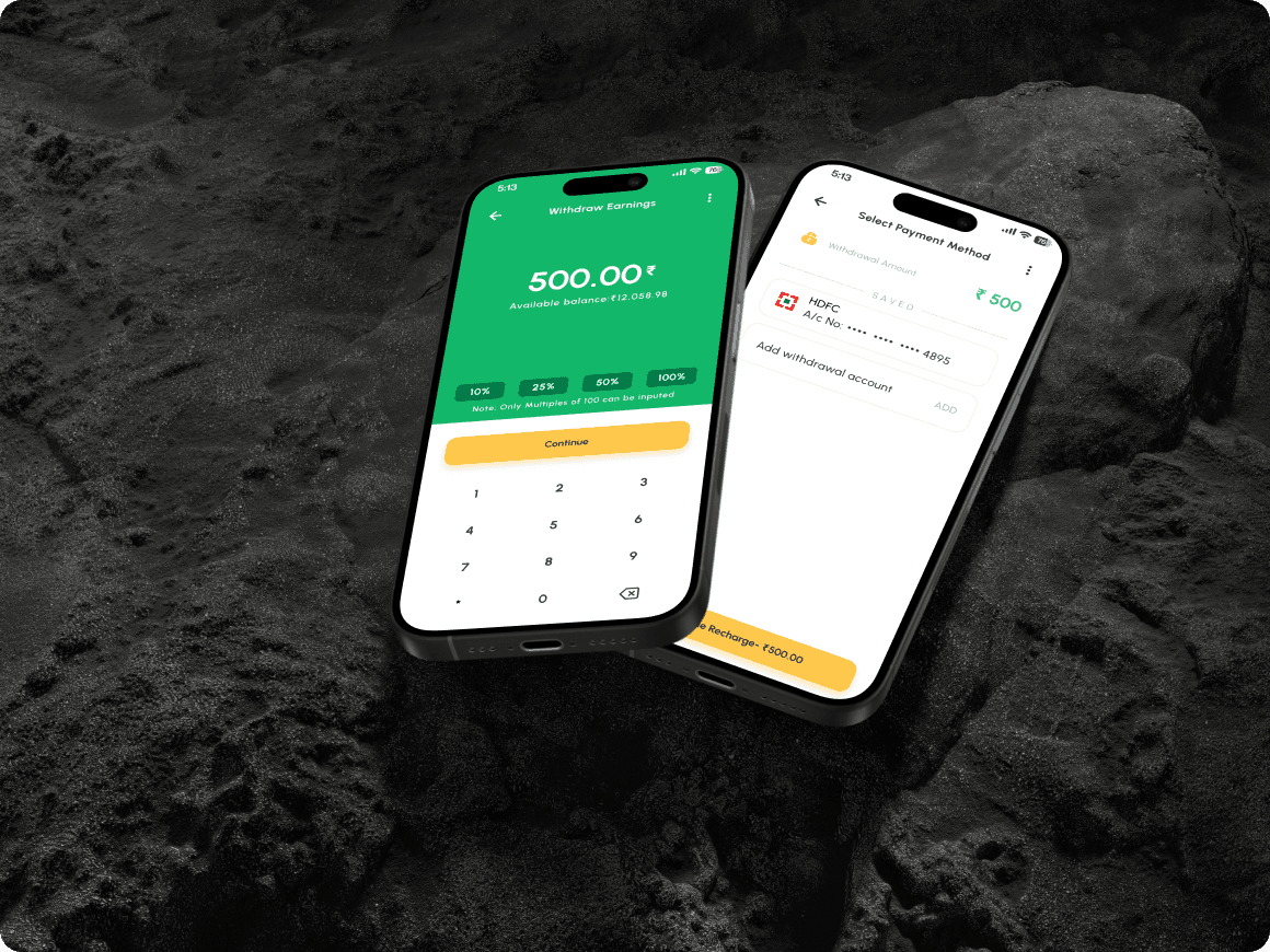 Withdraw earnings and payment method