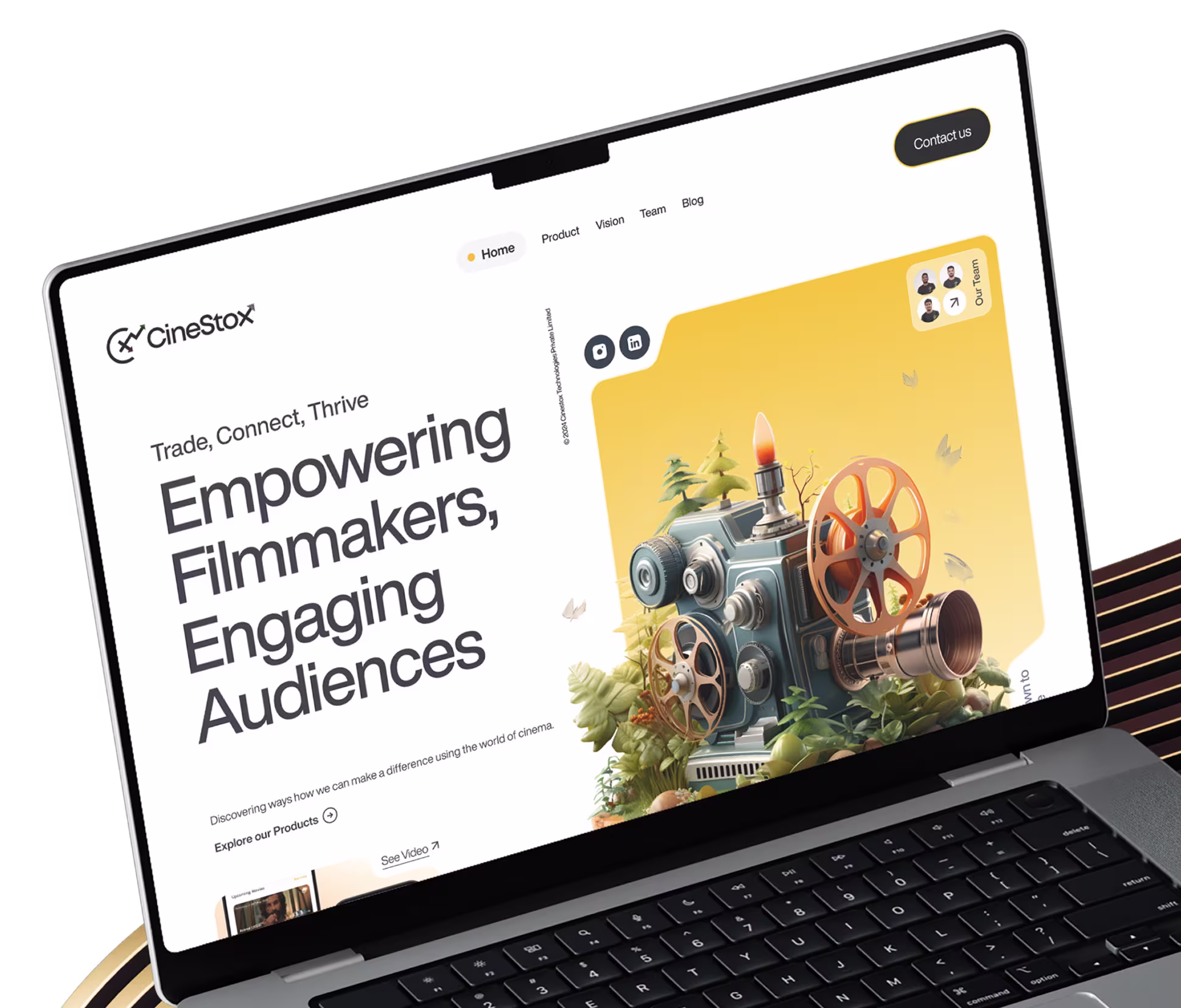 Cinestox — movie research platform dashboard