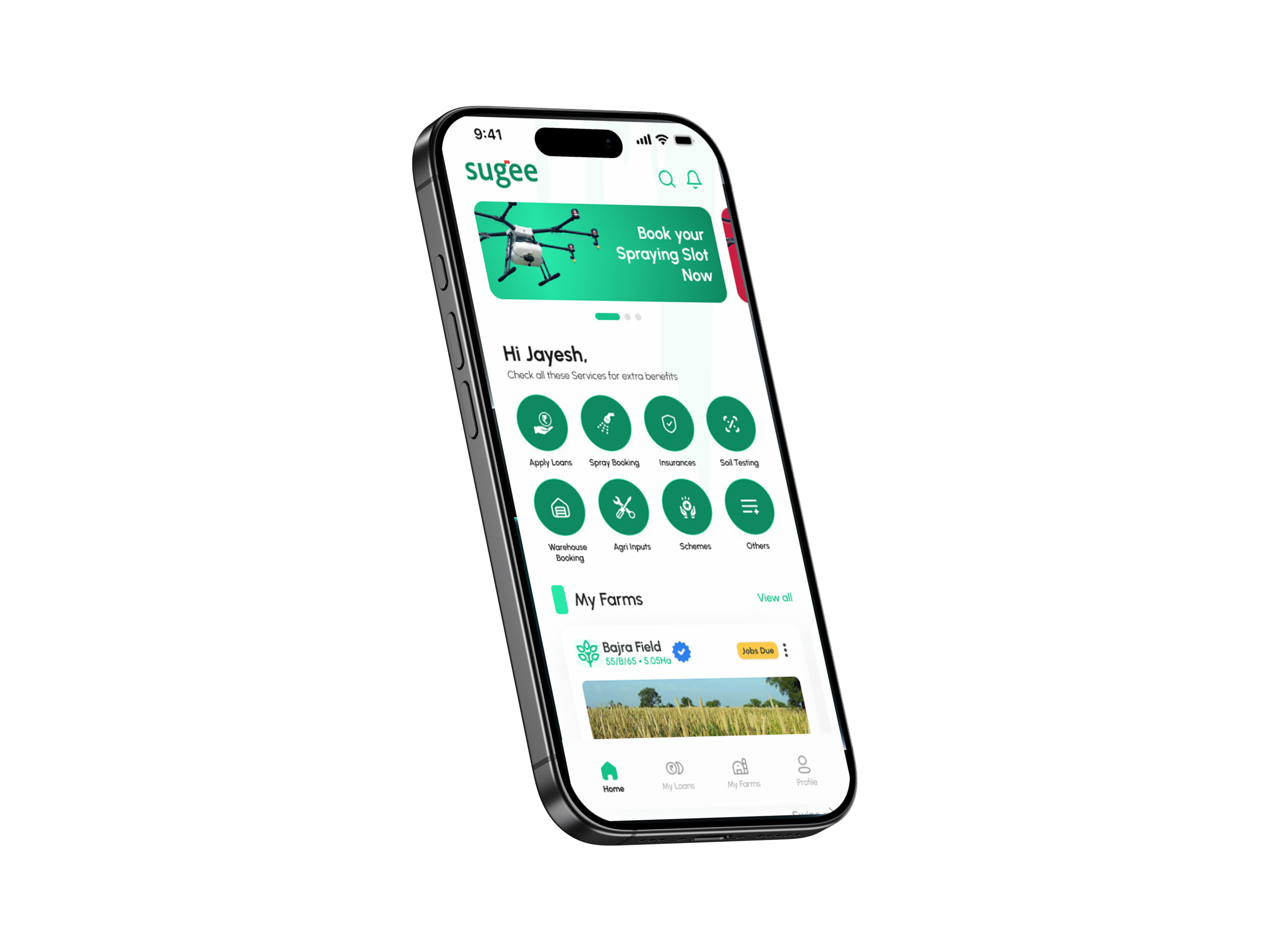 Sugee.io mobile interface – rural fintech banking app design by VelossaLabs