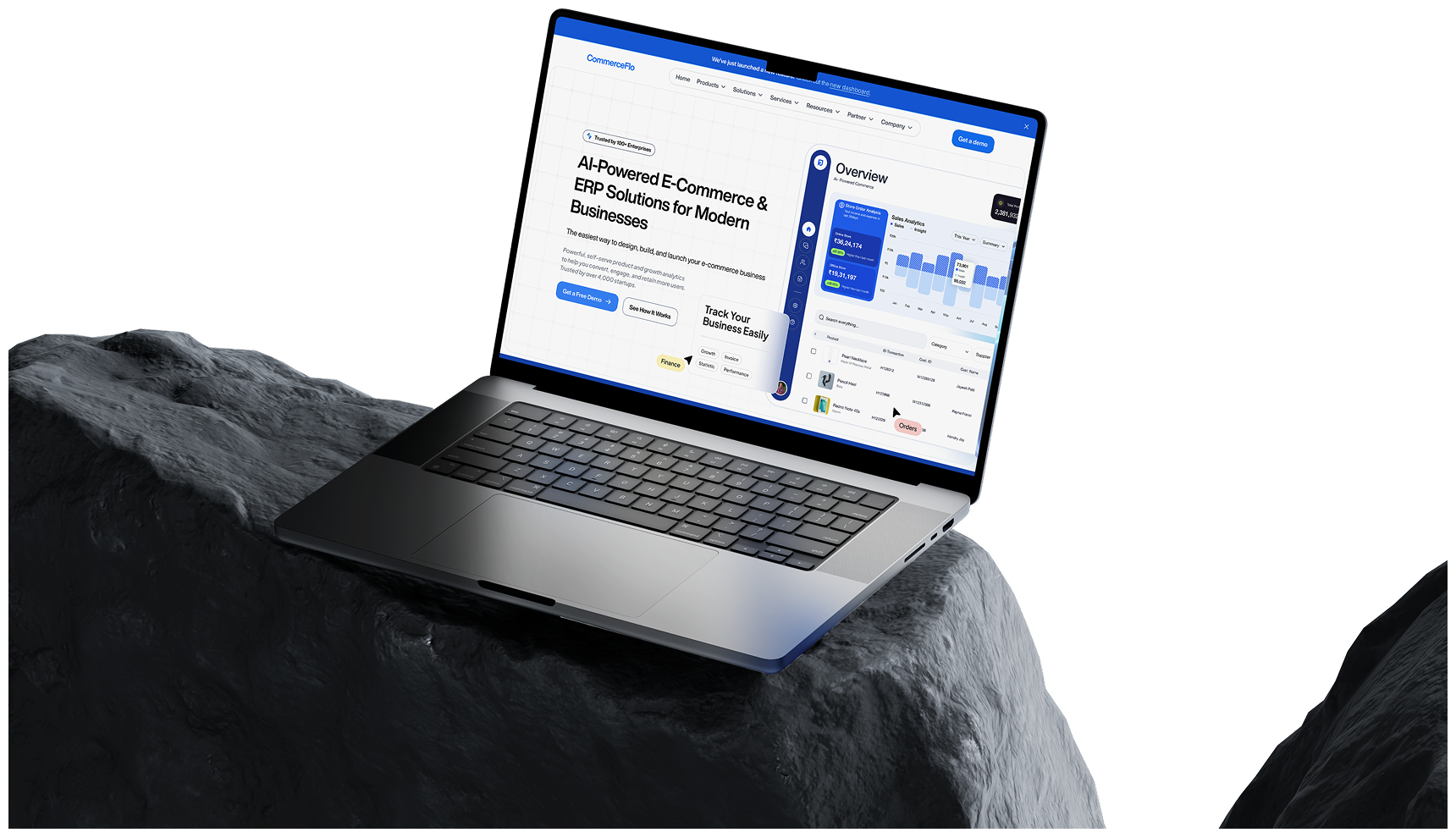 CommerceFlo B2B e-commerce dashboard UI design by VelossaLabs